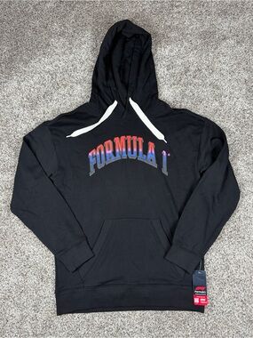 New Sz Medium Men’s Formula 1 Racing F1 Gradient Logo Sweatshirt Hoodie Black
